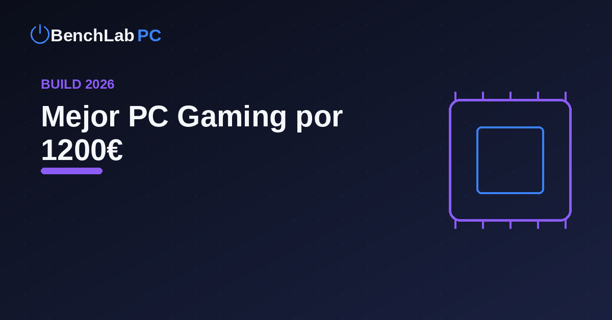 Portada del artículo: Mejor PC Gaming por 1200€ en 2026